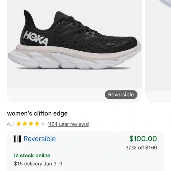 Hoka Black Clifton Edge Sneakers - Picture 7 of 7